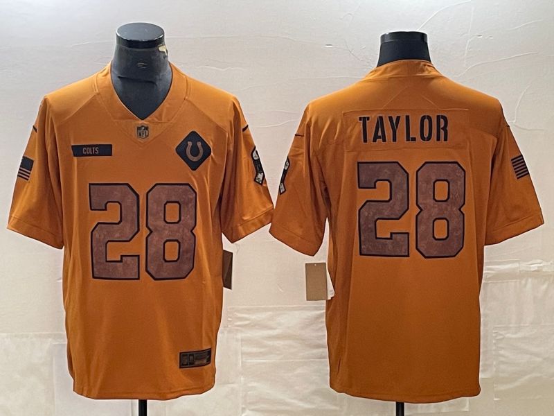 Men Indianapolis Colts #28 Taylor brown Nike 2023 Salute To Service Limited NFL Jersey->youth mlb jersey->Youth Jersey